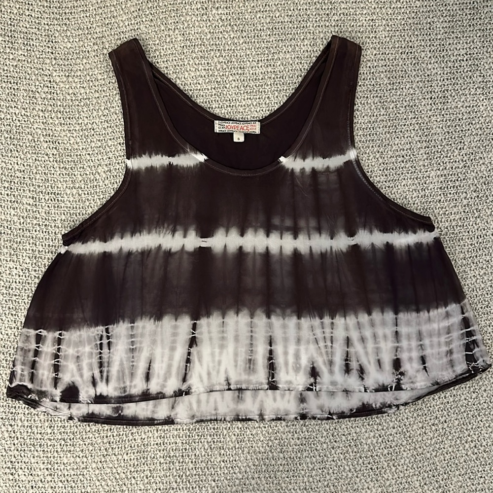EUC LLIKE NEW chocolate brown tie dye tank by joypeace 100% comfy & flowy rayon